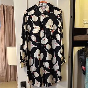 Equipment Black and White Patterned Shirt